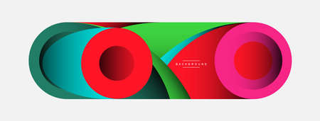 Abstract background. Minimal geometric circles and round style shapes with deep shadow effects. Trendy technology business template for wallpaper banner or backgroundのイラスト素材