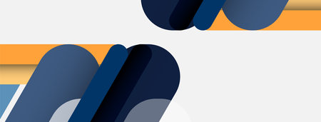 Abstract background. Round shapes, lines compositions on grey backdrop. Vector illustration for wallpaper banner background or landing pageのイラスト素材