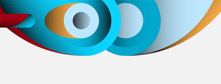 Abstract background. Minimal geometric circles and round style shapes with deep shadow effects. Trendy technology business template for wallpaper banner or backgroundのイラスト素材