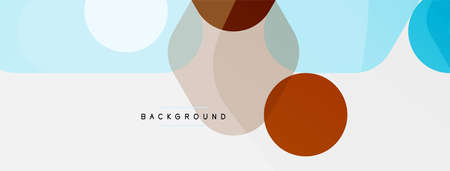 Color bubbles and rounded geometric shapes on white. Vector geometric minimal abstract background for wallpaper, banner, background, landing pageのイラスト素材