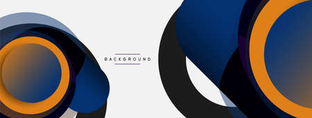 Vector round shapes circles minimal geometric background. Vector illustration for wallpaper banner background or landing pageのイラスト素材