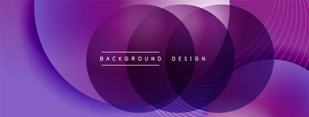 Gradient circles with shadows. Vector techno abstract background. Modern overlapping forms wallpaper...