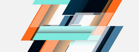 Vector background. Abstract overlapping color lines design with shadow effects. Illustration for...