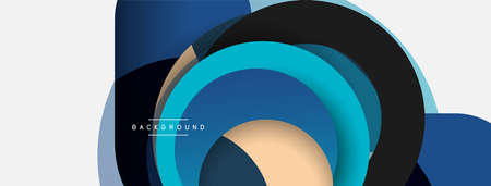 Vector round shapes circles minimal geometric background. Vector illustration for wallpaper banner background or landing pageのイラスト素材