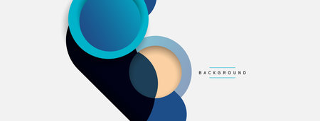 Vector round shapes circles minimal geometric background. Vector illustration for wallpaper banner background or landing pageのイラスト素材