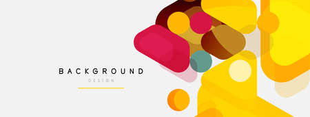 Abstract round geometric shapes and circles background. Trendy techno business template for wallpaper, banner, background or landingのイラスト素材