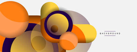 Circle and round shapes abstract background. Vector illustration for wallpaper banner background or landing pageのイラスト素材