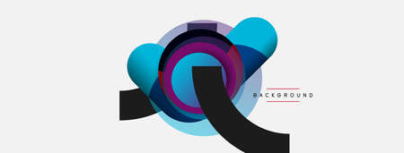 Creative geometric wallpaper. Minimal abstract background. Circles composition vector illustration for wallpaper banner background or landing pageのイラスト素材