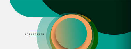 Vector round shapes circles minimal geometric background. Vector illustration for wallpaper banner...