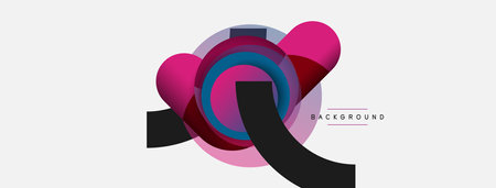 Creative geometric wallpaper. Minimal abstract background. Circles composition vector illustration for wallpaper banner background or landing pageのイラスト素材