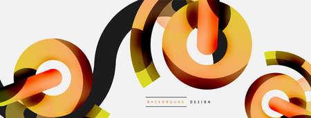 Round shapes circles and other geometric forms. Vector illustration for wallpaper banner background...