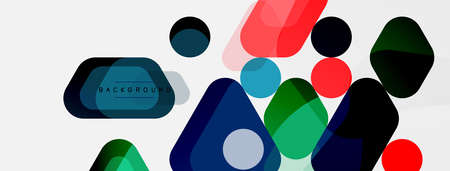 Abstract round geometric shapes and circles background. Trendy techno business template for...