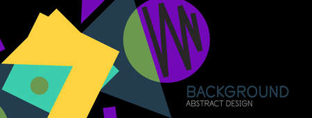 Abstract background. Blocks, lines, triangles, circles composition. Techno or business concept for wallpaper, banner, background, landing pageのイラスト素材