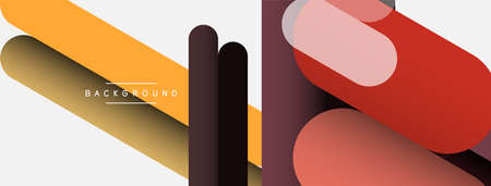 Overlapping round shapes and lines background. Vector illustration for wallpaper banner background or landing pageのイラスト素材