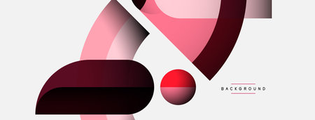 Geometric abstract background. Round shapes, circles, lines composition for wallpaper banner background or landing pageのイラスト素材