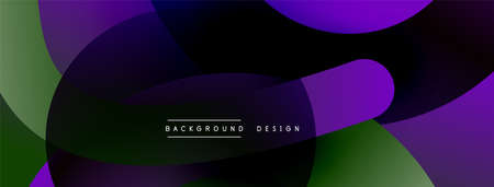 Abstract overlapping lines and circles geometric background with gradient colors