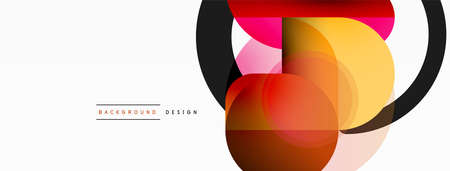 Round triangle shapes lines and circles. Geometric vector illustration for wallpaper banner background or landing pageのイラスト素材