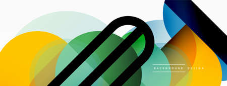 Round triangle shapes lines and circles. Geometric vector illustration for wallpaper banner background or landing pageのイラスト素材