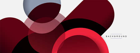 Vector round shapes circles minimal geometric background. Vector illustration for wallpaper banner background or landing pageのイラスト素材