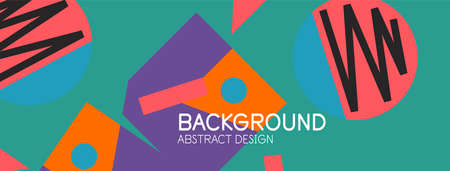 Abstract background with blocks, lines, geometric shapes. Techno or business concept for wallpaper, banner, background, landing pageのイラスト素材