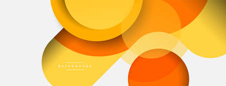 Vector round shapes circles minimal geometric background. Vector illustration for wallpaper banner background or landing pageのイラスト素材