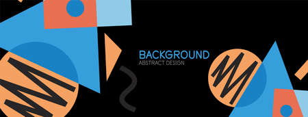 Abstract background. Blocks, lines, triangles, circles composition. Techno or business concept for wallpaper, banner, background, landing pageのイラスト素材
