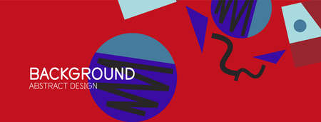 Abstract background. Blocks, lines, triangles, circles composition. Techno or business concept for...