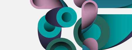 Abstract background. Minimal geometric circles and round style shapes with deep shadow effects. Trendy technology business template for wallpaper banner or backgroundのイラスト素材