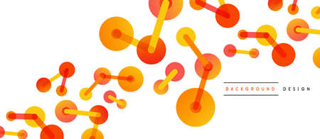 Line points connections geometric abstract background. Circles connected by lines. Trendy techno business template for wallpaper, banner, background or landingのイラスト素材