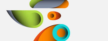 Abstract background. Minimal geometric circles and round style shapes with deep shadow effects. Trendy technology business template for wallpaper banner or backgroundのイラスト素材