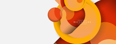 Vector round shapes circles minimal geometric background. Vector illustration for wallpaper banner background or landing pageのイラスト素材