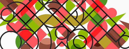Minimal geometric abstract background. Circle square and triangle design. Trendy techno business...