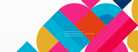 Beautiful abstract background. Circles, triangle shapes, and squares. Minimal geometric template for wallpaper, banner, background or landingのイラスト素材