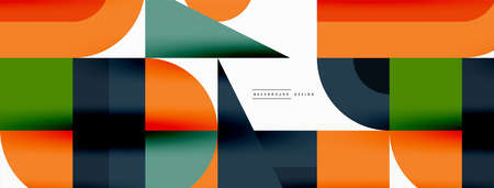 Minimal geometric abstract background. Circle square and triangle design. Trendy techno business...