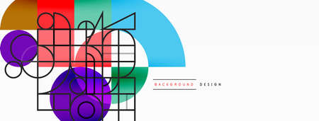 Beautiful abstract background. Circles, triangle shapes, and squares. Minimal geometric template for...
