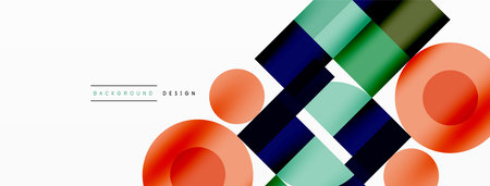 Beautiful abstract background. Circles, triangle shapes, and squares. Minimal geometric template for...