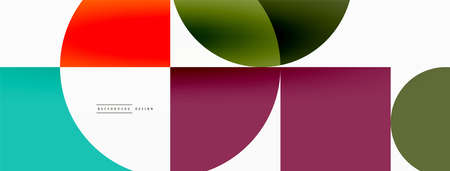 Beautiful abstract background. Circles, triangle shapes, and squares. Minimal geometric template for...