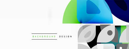 Colorful minimal geometric abstract background. Triangle shape with round elements, circles. Trendy...