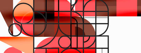 Minimal geometric abstract background. Circle square and triangle design. Trendy techno business...