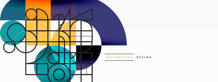 Beautiful abstract background. Circles, triangle shapes, and squares. Minimal geometric template for...