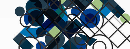 Beautiful abstract background. Circles, triangle shapes, and squares. Minimal geometric template for...