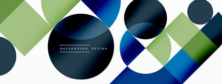 Beautiful abstract background. Circles, triangle shapes, and squares. Minimal geometric template for wallpaper, banner, background or landingのイラスト素材
