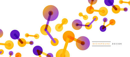 Line points connections geometric abstract background. circles connected by lines. Trendy techno business template for wallpaper, banner, background or landingのイラスト素材