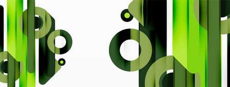 Lines geometric background. Stripes and rings composition business template for wallpaper, banner, background or landingのイラスト素材