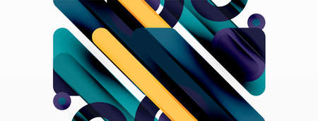 Creative geometric wallpaper. Minimal lines and circles backgroundのイラスト素材