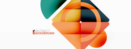 Creative geometric wallpaper. Minimal abstract background. Triangles and circles composition vector...