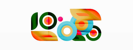 Abstract round shapes background. Minimalist decoration. Geometric background with circles and rings