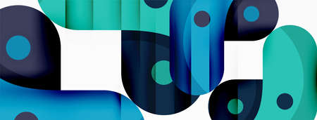 Creative geometric wallpaper. Round arrow shape minimal geometric background. Techno business...