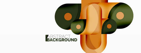 Creative geometric wallpaper. Round arrow shape minimal geometric background. Techno business template for wallpaper, banner, background or landingのイラスト素材