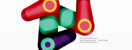 Trendy creative minimalist geometric background. Abstract round shapes composition for wallpaper, banner, background or landingのイラスト素材